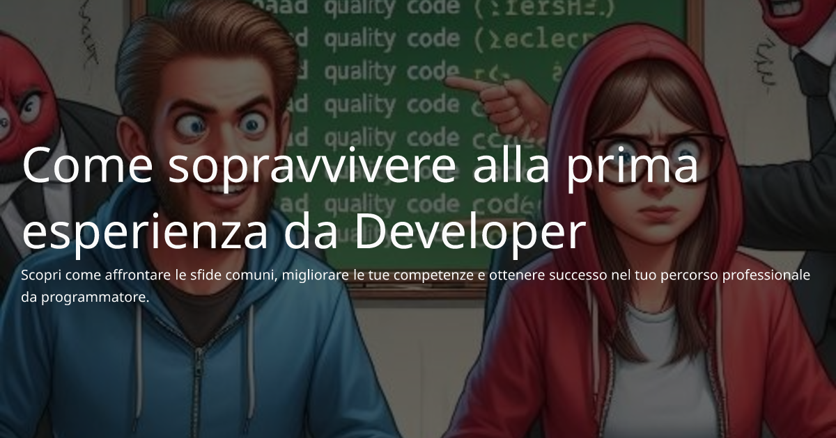 Sensei | Come sopravvivere alla prima esperienza da Developer